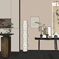 New Chinese Style Ornaments Combination New Chinese Style Tea Room Ornaments New Chinese Style Strip Case New Chinese Style Entrance Strip Case New Chinese Style Potted Flower Art New Chinese Style Floor Lamp Table Lamp 3d model