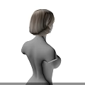 3D Rendered Human Torso Model Featuring Realistic Breasts and Blonde Hair