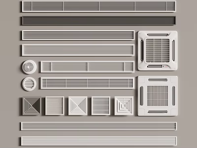 Different Types Of Air Conditioning Vents Displayed 3d model