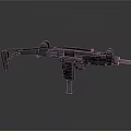 Vintage Submachine Gun Classic Design With Metal Barrel Stock And Magazine