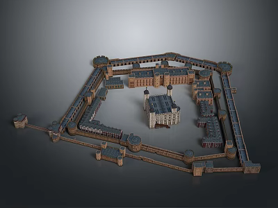 European Cartoon Building Cartoon Castle Animation Castle Castle Fortress 3d model