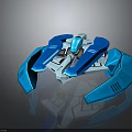 Futuristic Blue Aerospace Spacecraft Components With Sleek Modern Design And Shiny Surface