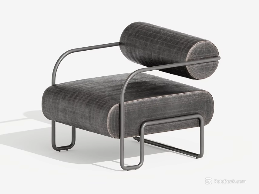 Gray Inflatable Chair With Soft Cushion And Modern Design Structure 3d model 