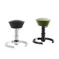 Modern Black and Green Bar Stools With Spring Mechanism And Circular Base