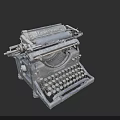 Vintage Typewriter With Metal Body And Classic Retro Keyboard Design