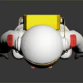 Human Astronaut Wearing White Spacesuit With Golden Helmet On Dark Background
