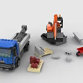 LEGO toy building blocks construction site excavator 3d model