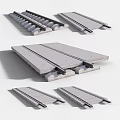 Modern Railway Track Facilities With Precast Concrete Slabs And Steel Rails