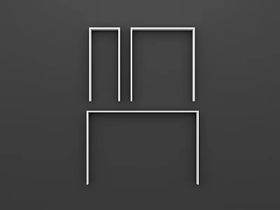 Sleek White Interior Doors With Minimalist Frame And Modern Design 3d model