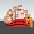 New Chinese Style Meichen Lantern Meichen 3d model