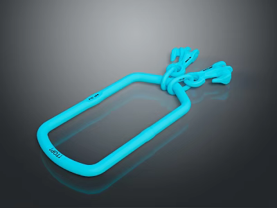 Blue Resistance Band With Loop Design And Handles For Fitness Training 3d model
