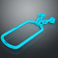 Blue Resistance Band With Loop Design And Handles For Fitness Training
