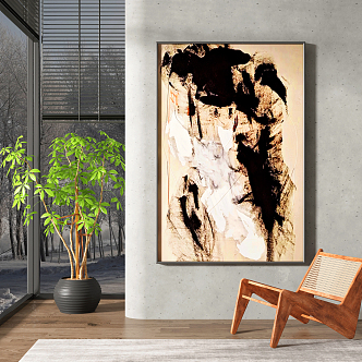 New Chinese abstract painting decorative painting 3d model