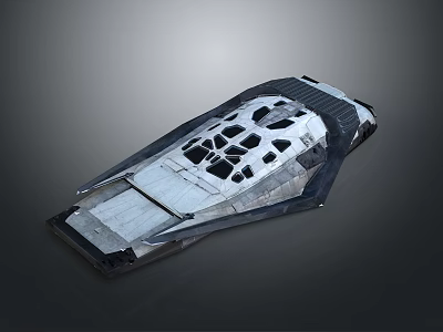 Futuristic Spacecraft Structure With Streamlined Body And Multiple Windows In Modern Sci Fi Design 3d model