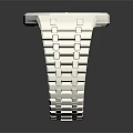 Luxury Silver Wristwatch With Golden Mechanical Movement And Stainless Steel Band