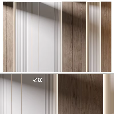 Wooden Panel Samples With Vertical Stripes White Light And Dark Wood Grain Textures 3d model