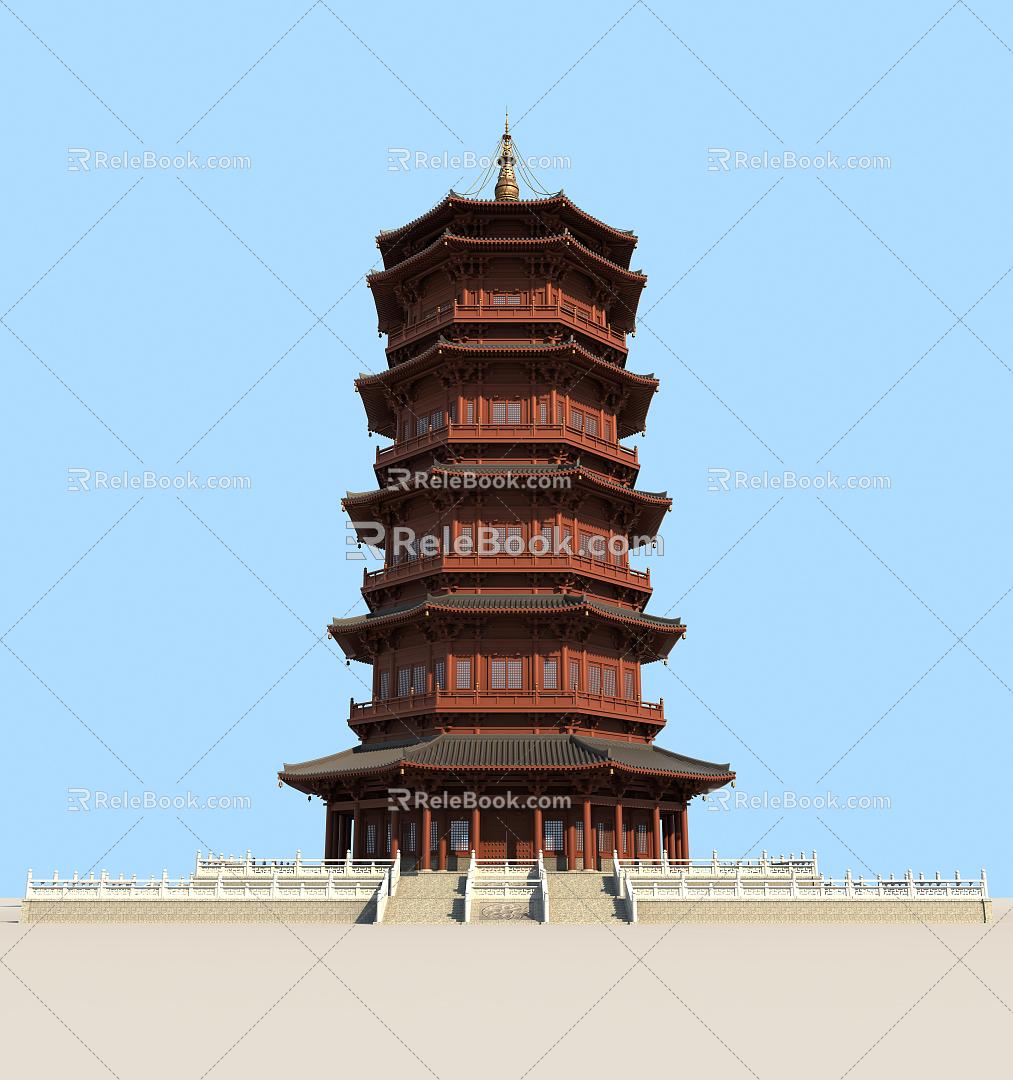 Chinese Pagoda Ancient Building 3d model