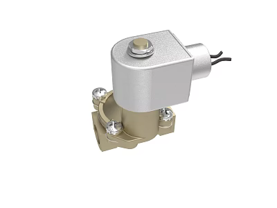 High Quality Solenoid Valve With Metal Construction Base Mount And Electric Wire 3d model