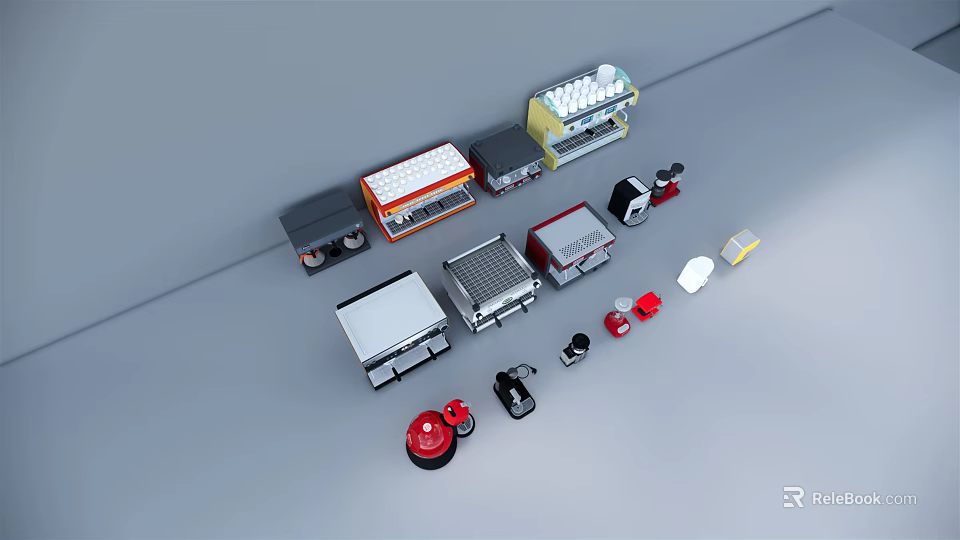 Assorted Modern Kitchen Appliances In Various Styles For Home Display Collection 3d model