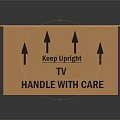 Household Supplies Cardboard Box For TV Transport With Handle With Care And Upward Arrows
