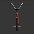 Red Classic Bicycle With Black Seat And Silver Frame Reflective Surface