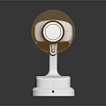 White Compact Security Camera Electronic Device With Round Lens And Stable Base