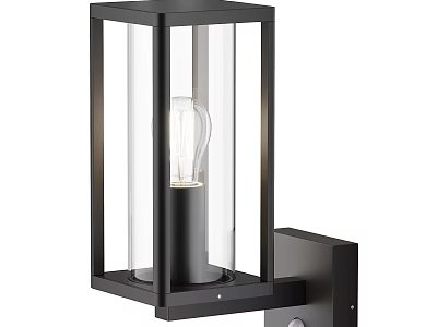 Modern Indoor Wall Light With Black Frame And Clear Glass Shade 3d model