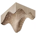 Unique Wave Shaped Wooden Ceiling With Perforated Details