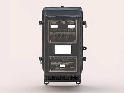 Industrial Equipment Black Control Box With Interface Diagram And Monitoring Panel In Industrial Systems 3d model