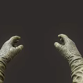 Elegant Beige Long Gloves with Soft Texture Displayed on Dark Background