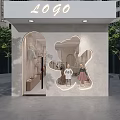 Charming Children's Clothing Store Interior With Hanging Dresses Rocking Horse And Display Racks