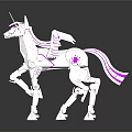 Unique Mechanical Unicorn Shaped Decorative Furniture Piece With Pink Accents