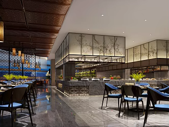 New Chinese Restaurant Buffet Restaurant 3d model