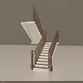 Elegant Staircase Design With Wooden Handrails And White Marble Steps