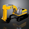 Yellow Heavy Duty Tracked Excavator With Mechanical Arm And Operator Cab