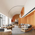 Modern reception area sales department 3d model