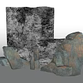 Natural Stone And Wood Pieces With Varied Textures And Organic Shapes