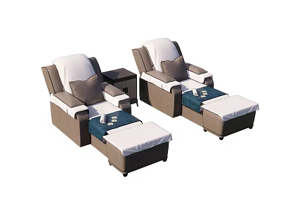 Ergonomic Modern Massage Chairs With Plush Cushions Footrests And Side Table 3d model