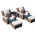 Ergonomic Modern Massage Chairs With Plush Cushions Footrests And Side Table