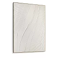 White Textured Abstract Wall Art With Wavy Lines And Two Panels