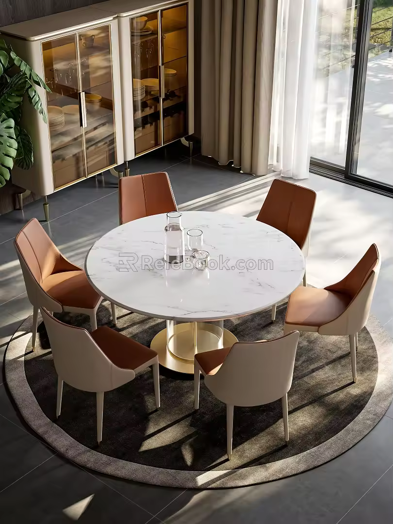 Minimalist Dining Room Minimalist Dining Table 3d model