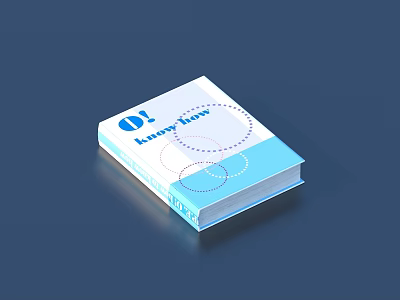 Blue And White Book Cover With Text Knowledge Now Blue Exclamation Mark And Circle Patterns 3d model