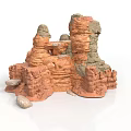 Layered Rock Formation With Orange And Gray Textures And Small Stones
