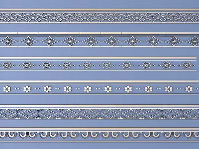 Elegant Gypsum Coving Designs With Decorative Patterns And Ornate Details 3d model