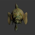Long Nosed Aquatic Animal With Yellow Eyes Fins Tail And Spotted Body