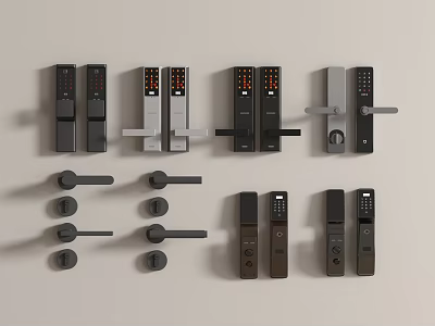 Door lock combination lock fingerprint lock intelligent anti-theft door lock door lock anti-theft door lock 3d model