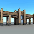 European-style gate 3d model