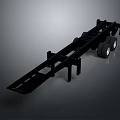 Black Industrial Trailer Chassis With Metal Frame And Heavy Duty Wheels