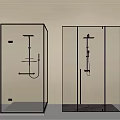 Modern Transparent Glass Shower Sauna Enclosure With Shower Head And Chrome Fixtures