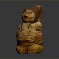Human Shaped Ceramic Figure With Ornate Patterns And Cultural Artistic Details